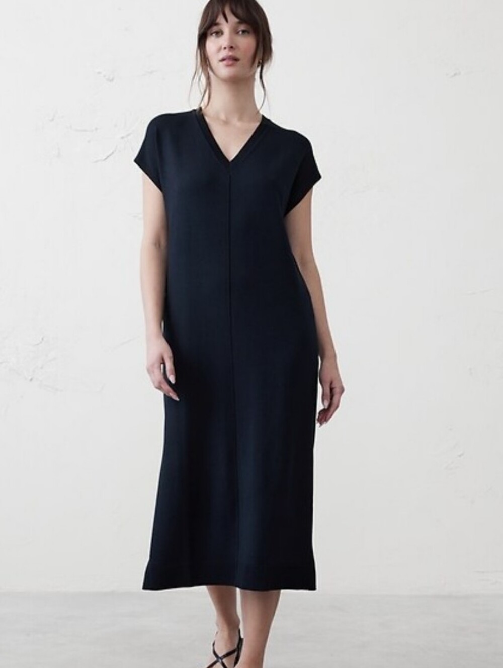 Banana Republic Factory Column Midi Sweater Dress Navy Sz Small